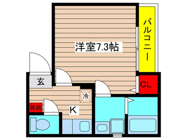 クレフラスト内田橋A棟の物件間取画像